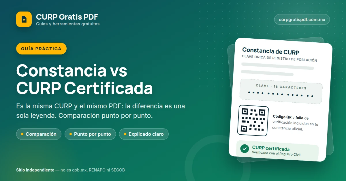Portada de la comparación entre constancia y CURP certificada