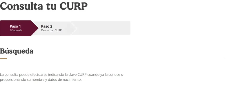 Consulta tu CURP en gob.mx: paso 1 búsqueda y paso 2 descargar la constancia