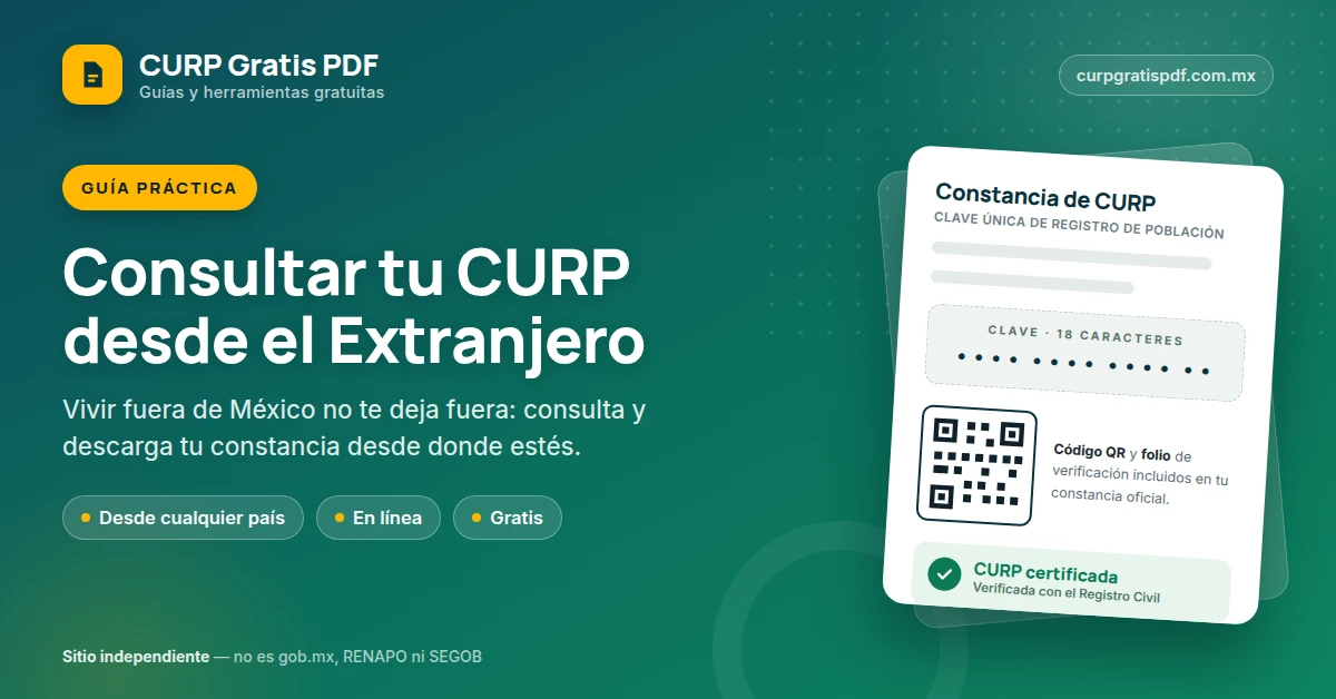 Portada de la guía para consultar la CURP desde el extranjero
