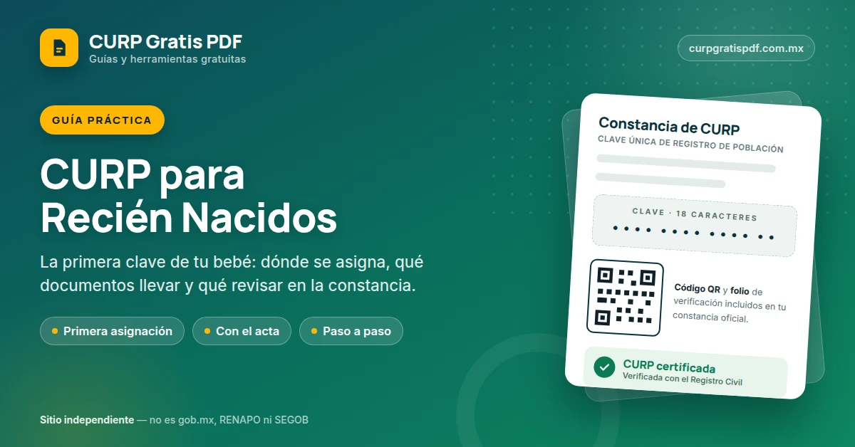 Portada de la guía de CURP para recién nacidos