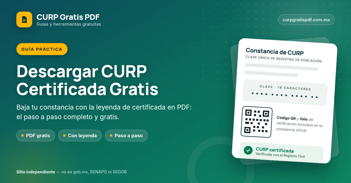Portada de la guía para descargar la CURP certificada gratis en PDF
