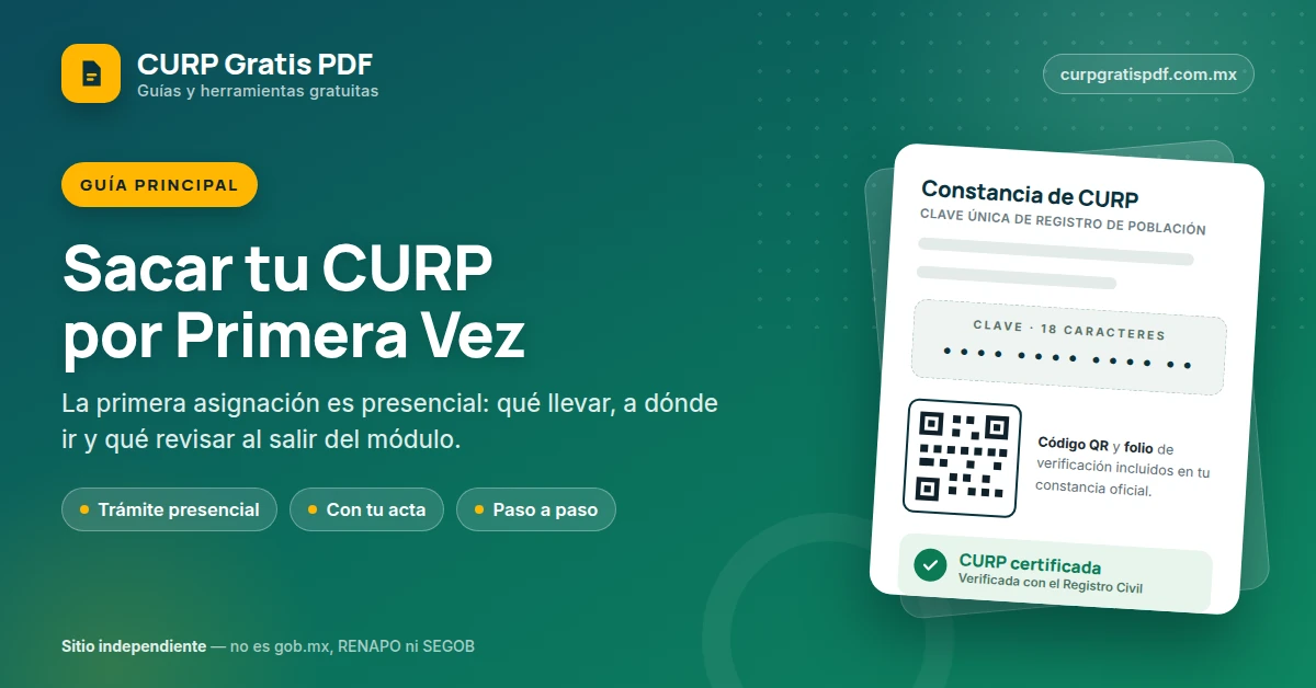 Portada de la guía para sacar la CURP por primera vez